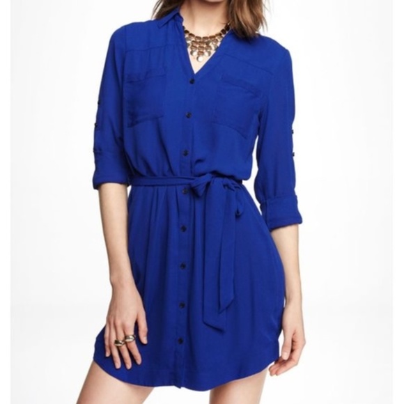 royal blue shirt dress